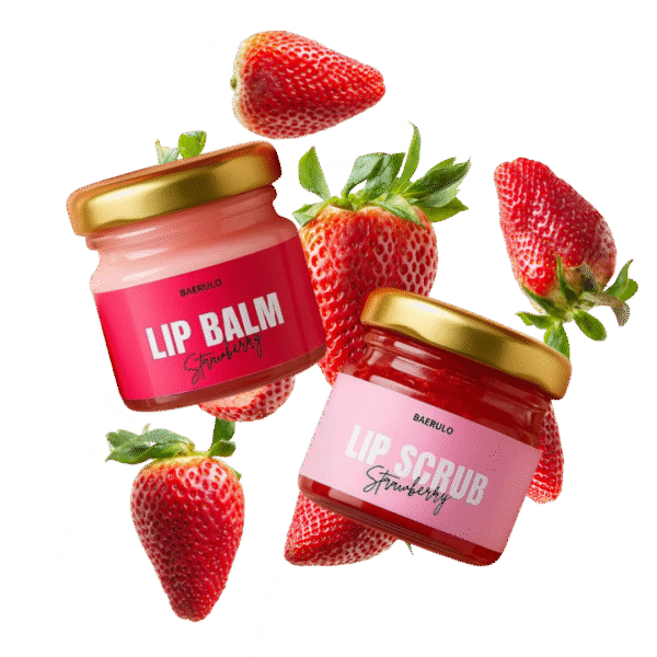Strawberry Lip Balm & Scrub Combo